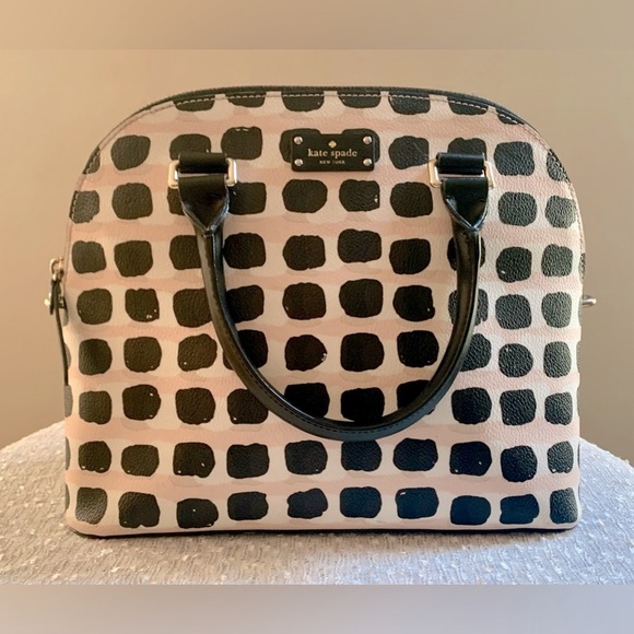 Kate Spade black, pink, beige  and white graphics plaid style pattern - Picture 2 of 6